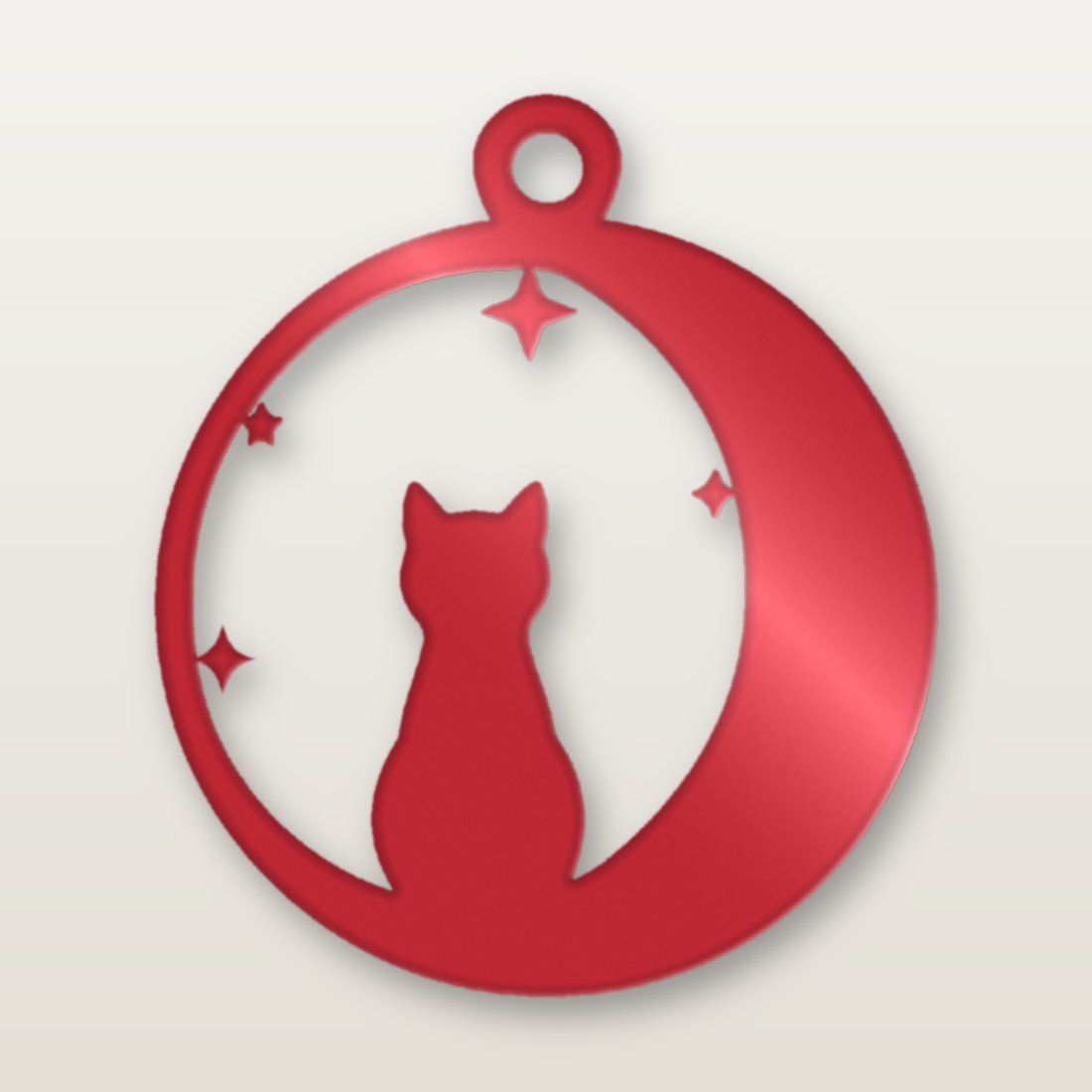 Cat Silhouette Bauble — Acrylic render