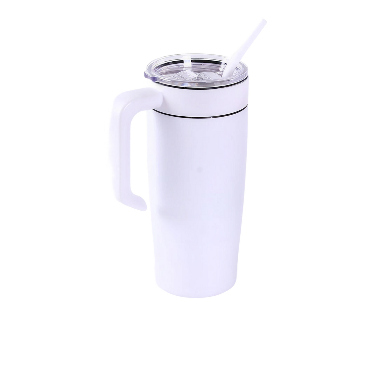 VIMG 20CH-WHT - 20 oz Classic Tumbler w/ Handle, White to Silver