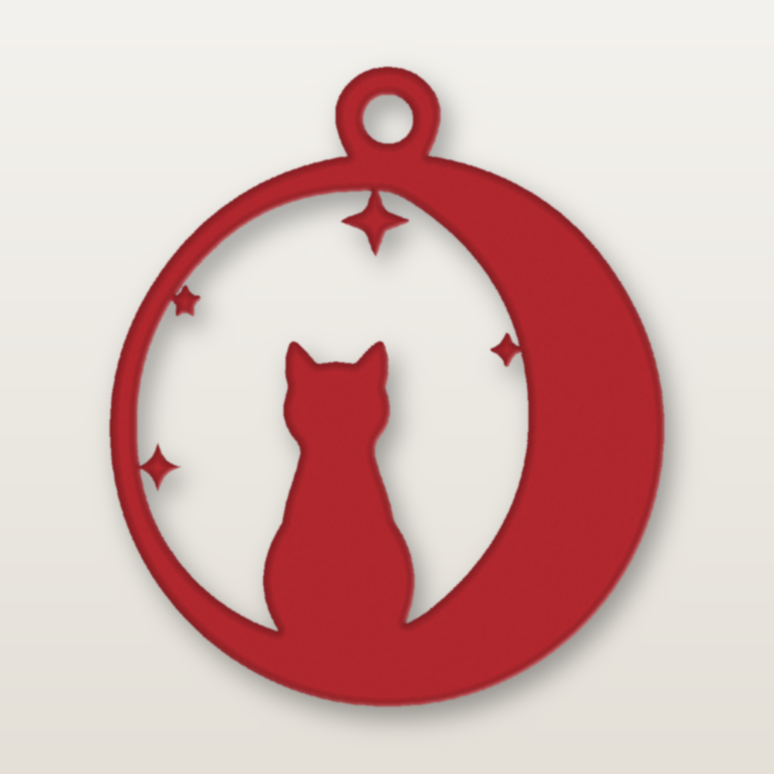 Cat Silhouette Bauble — Pre-painted render