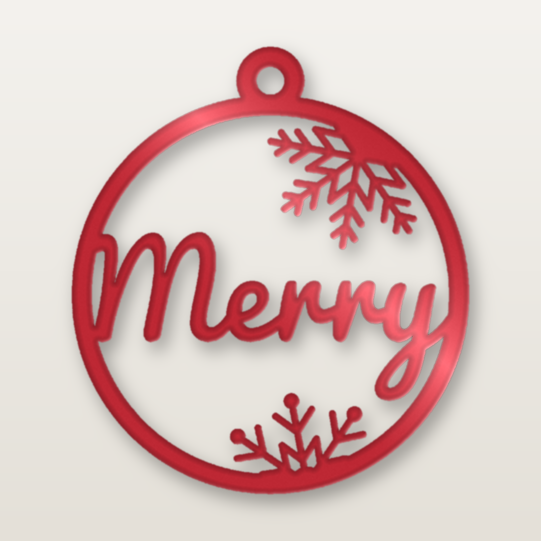 Merry Word Bauble — Acrylic render