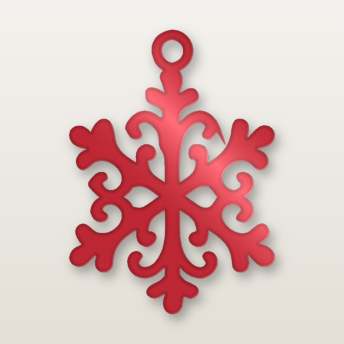 Laser-cut snowflake ornament in acrylic by MacPack3D